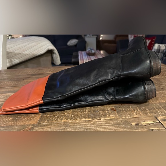 Vintage Hippopotamus Two Toned Leather Riding Boots Size 8.5 Made in Brazil - Picture 5 of 7